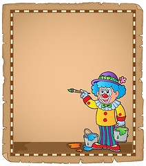Image showing Parchment with painting clown