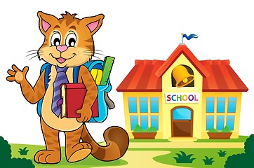 Image showing School cat theme image 5