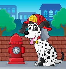 Image showing Firefighter dog theme 2