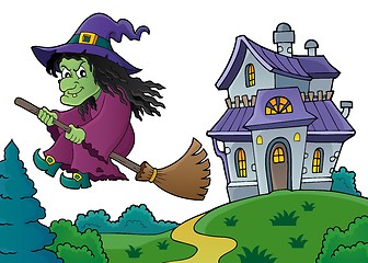 Image showing Witch on broom theme image 8