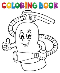Image showing Coloring book fire extinguisher topic 1