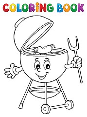 Image showing Coloring book barbeque theme 3