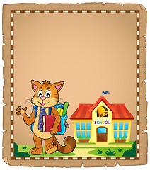 Image showing School cat theme parchment 1