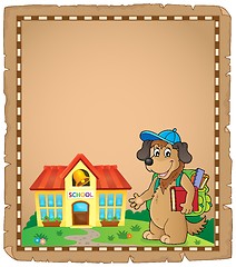 Image showing School dog theme parchment 1