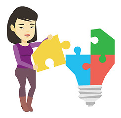 Image showing Asian businesswoman having business idea.