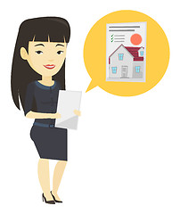 Image showing Woman looking for house vector illustration.