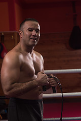 Image showing portrait of muscular professional kickboxer