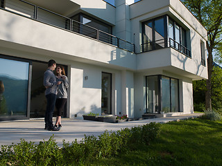 Image showing couple enjoying morning coffee