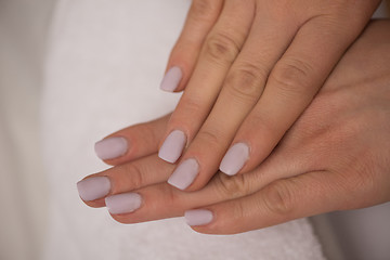 Image showing woman fingers with french manicure