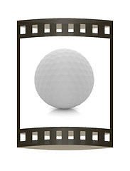 Image showing Golf ball. 3D rendering. The film strip.