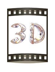 Image showing 3d chrome text on a white background. 3D illustration.. The film