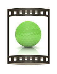 Image showing Golf ball. 3D rendering. The film strip.