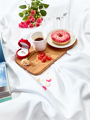 Image showing The Love letter concept on table with breakfast