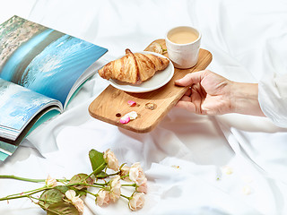 Image showing The Love lconcept on table with breakfast