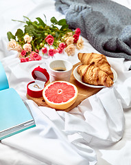 Image showing The Love letter concept on table with breakfast