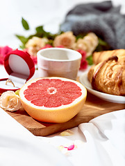 Image showing The Love letter concept on table with breakfast