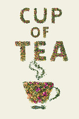 Image showing Cup of tea, placer of dry fruit tea