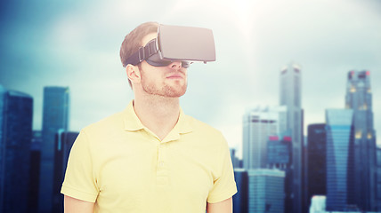 Image showing man in virtual reality headset or 3d glasses