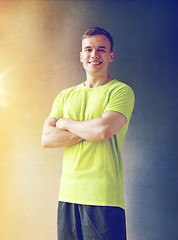 Image showing smiling man in gym