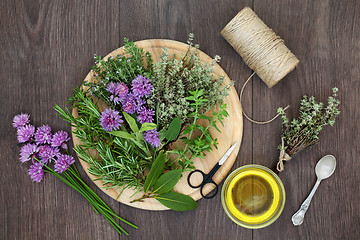 Image showing Herb Preparation with Fresh Herbs 