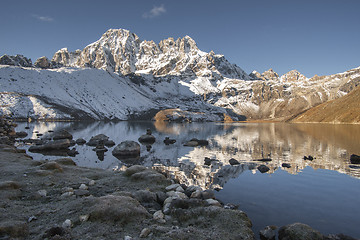 Image showing Gokyo Lake and Himalayan summits