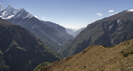 Image showing Dudh Kosi river Canyon in Himalayas