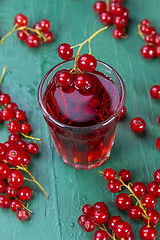 Image showing Red currant juice in glass