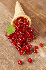 Image showing Red currant fruits in ice cream cone