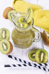 Image showing Kiwi smoothie with fresh fruits