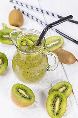 Image showing Kiwi smoothie with fresh fruits
