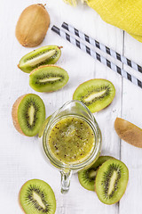 Image showing Kiwi smoothie with fresh fruits