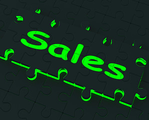 Image showing Sales Puzzle Shows Promotional Products