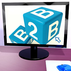 Image showing B2b Dice On Computer Shows Business And Commerce