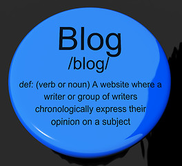 Image showing Blog Definition Button Showing Website Blogging Or Blogger