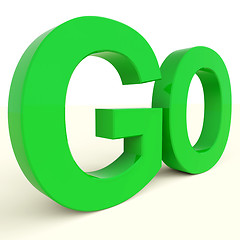 Image showing Go Word As Symbol For Starting Or Beginning