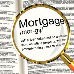 Image showing Mortgage Definition Magnifier Showing Property Or Real Estate Lo