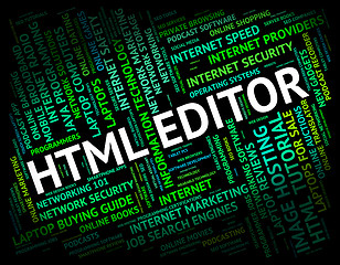 Image showing Html Editor Means Hypertext Markup Language And Boss