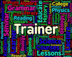 Image showing Trainer Word Means Give Lessons And Coaching