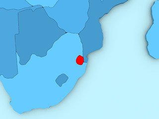 Image showing Swaziland on 3D map