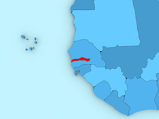 Image showing Gambia on 3D map