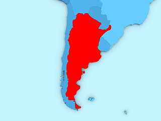 Image showing Argentina on 3D map