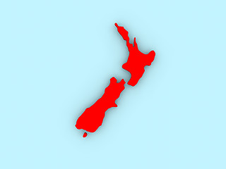 Image showing New Zealand on 3D map