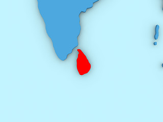 Image showing Sri Lanka on 3D map