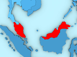 Image showing Malaysia on 3D map