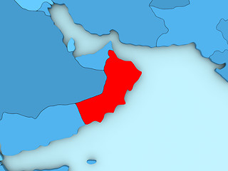 Image showing Oman on 3D map