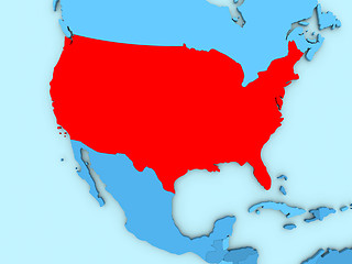 Image showing USA on 3D map