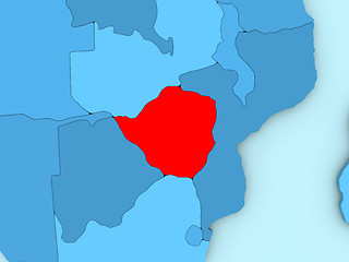 Image showing Zimbabwe on 3D map