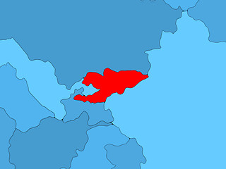 Image showing Kyrgyzstan on 3D map