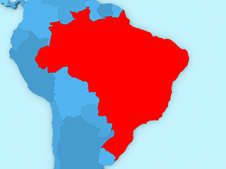 Image showing Brazil on 3D map