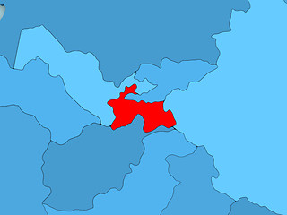 Image showing Tajikistan on 3D map